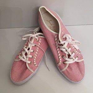 Jack Rogers 1960 Canvas Pink & White Pinstripe Sneaker Size 9.5 M